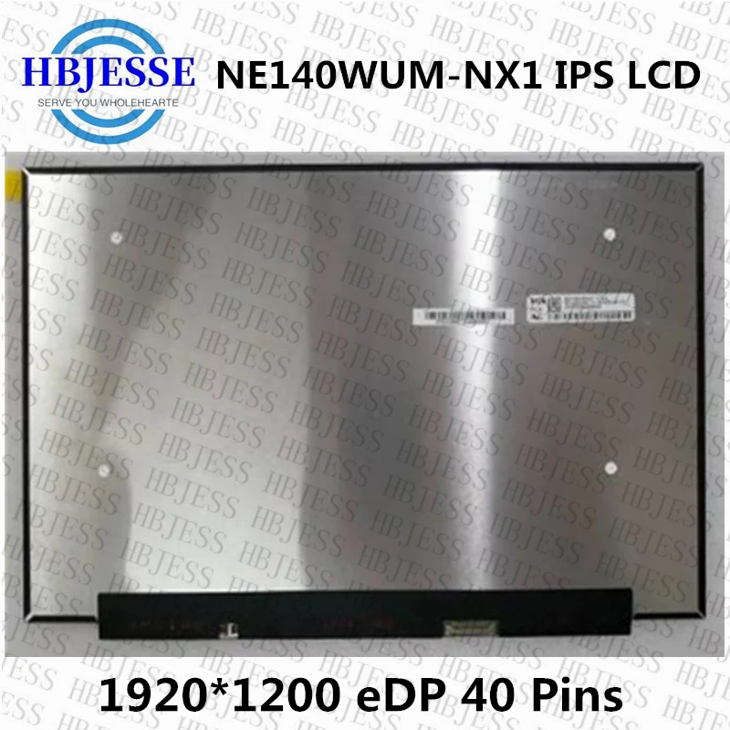 המקורי+ 14.0 אינץ מחשב נייד מסך LCD NE140WUM-NX1 V18.0 1920x1200 40pins IPS נייד ספר משחק תצוגת LCD התמונה 0