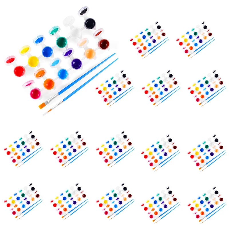 1Set 12 צבעים צבע אקרילי רצועות מברשות צבע מלאכה צבע הילדים לצבוע סט + פלסטיק אקרילי התמונה 0