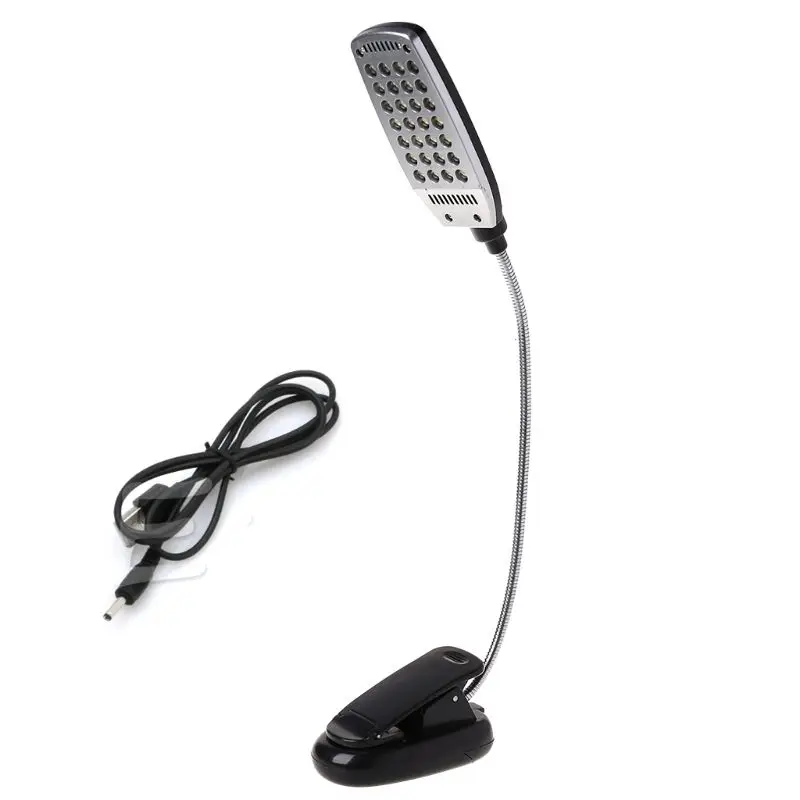 גמיש USB/סוללות מופעל על Led מנורת שולחן 28 נורות LED אור קריאה קליפ על המיטה שולחן מנורת שולחן התמונה 0