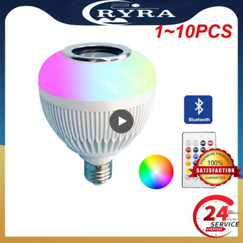 1~10PCS מוסיקה השלט הנורה E27 12W Led נגינה נורות RGB אלחוטי צבעוני אור לבן שליטה מרחוק התמונה 0