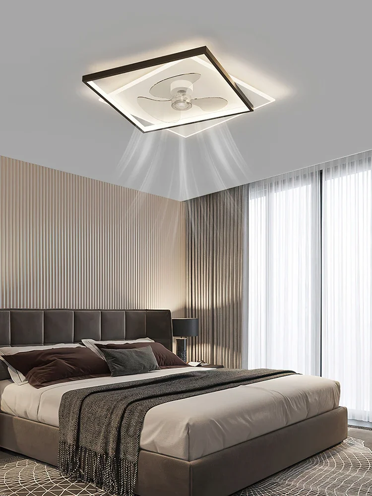 אוהד מנורת רוח תקרת חדר השינה אור 2023 הנורדי חדש השינה מאוורר בסגנון מנורת תקרה בלתי נראית תדירות ההמרה התמונה 0