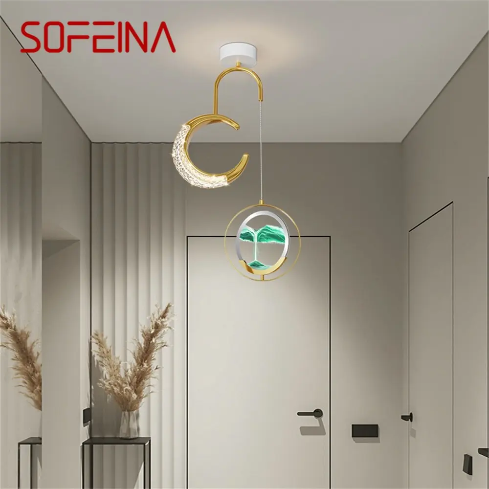 SOFEINA עכשווי זהב תליון אורות LED יצירתי שעון חול תליית מנורה הביתה במעבר עיצוב גופי התמונה 0