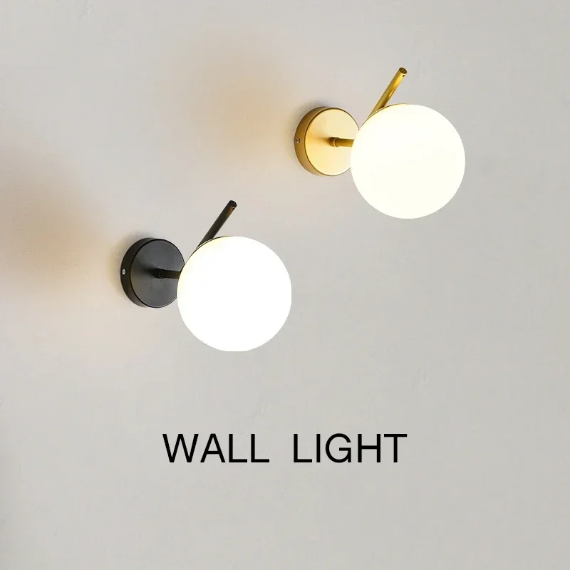מודרני מינימליסטי זכוכית הכדור מנורת קיר הסלון המעבר לחדר המיטה מנורות קיר-תאורה לבר המלון תאורה למסדרון התמונה 0