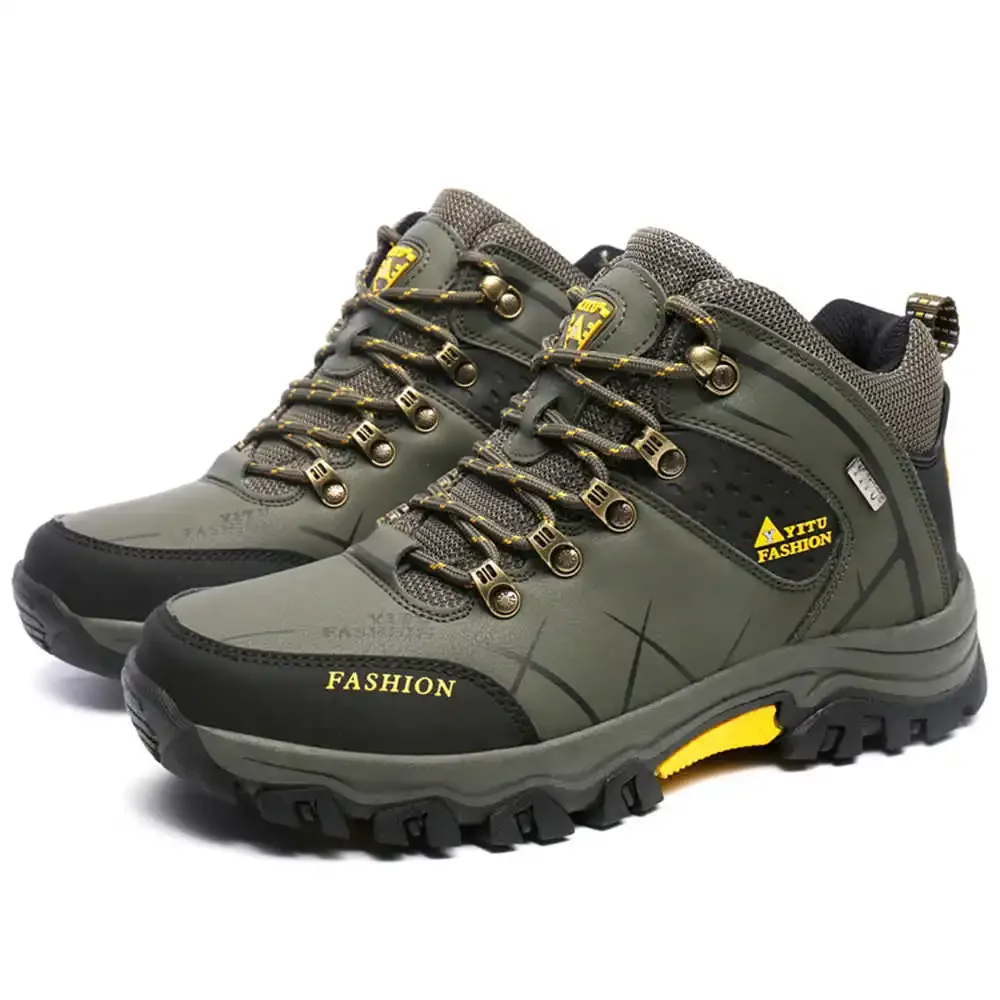 מספר 41 עור סינטטי מאן טיפוס הרים נעלי הליכה צבאי נעלי הליכה נעלי ספורט המחיר הנמוך ביותר YDX2 התמונה 0