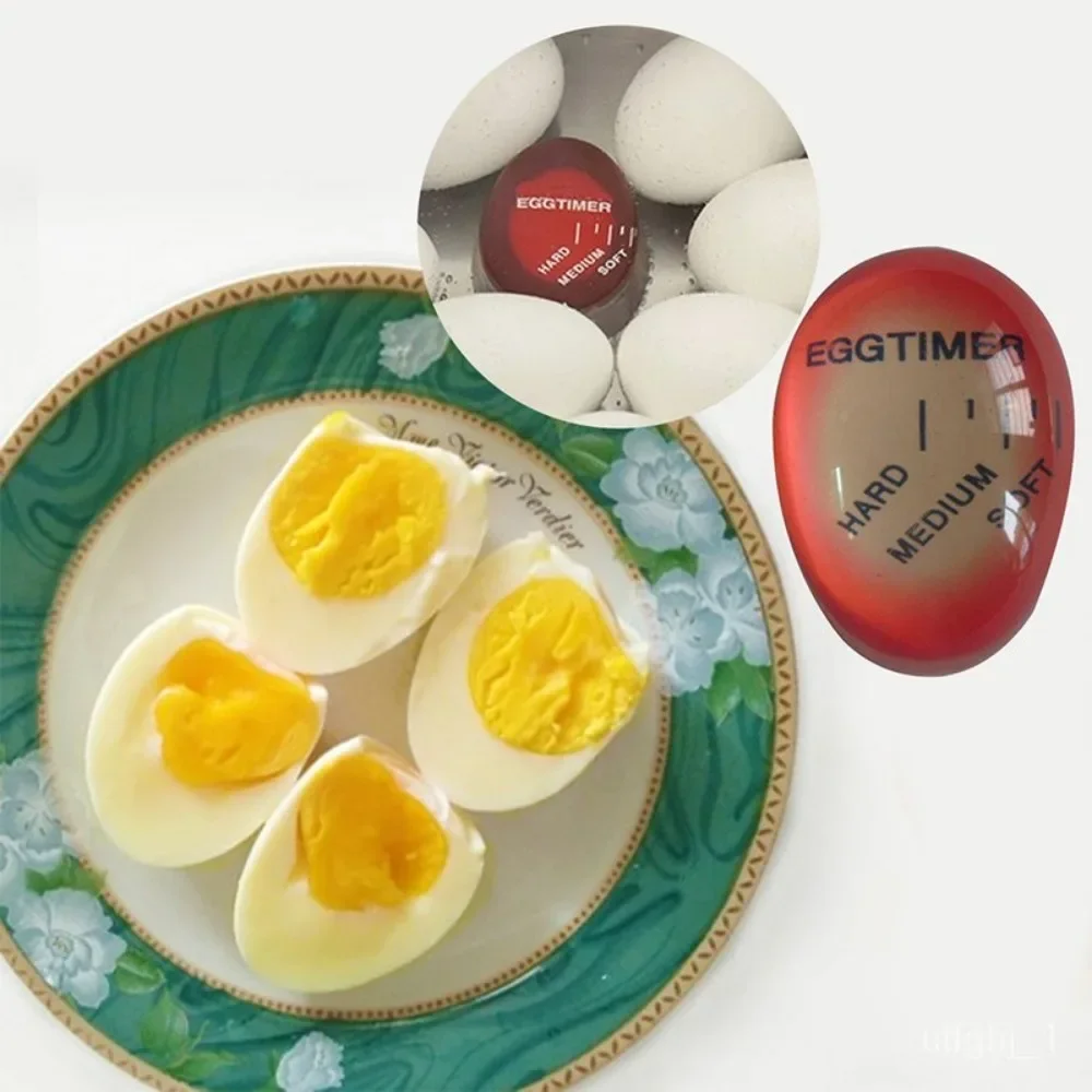 טיימר ביצים טעים רך קשות ידידותי לסביבה שרף אדום טיימר כלים בטמפרטורה הצופה גאדג ' טים צבע ביצי בישול שינוי התמונה 1