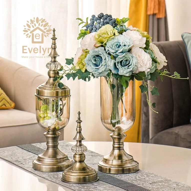 קלאסית פוסט מודרני עיצוב פשוט דקורטיביים הביתה מקורה שולחן יבש אגרטל פרחי התמונה 1