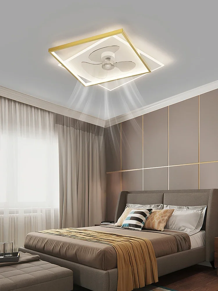 אוהד מנורת רוח תקרת חדר השינה אור 2023 הנורדי חדש השינה מאוורר בסגנון מנורת תקרה בלתי נראית תדירות ההמרה התמונה 1