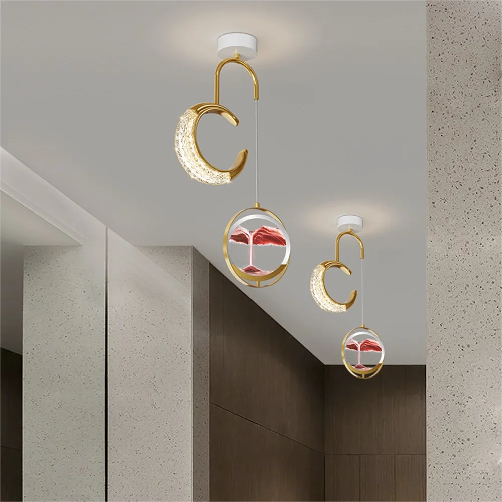 SOFEINA עכשווי זהב תליון אורות LED יצירתי שעון חול תליית מנורה הביתה במעבר עיצוב גופי התמונה 1