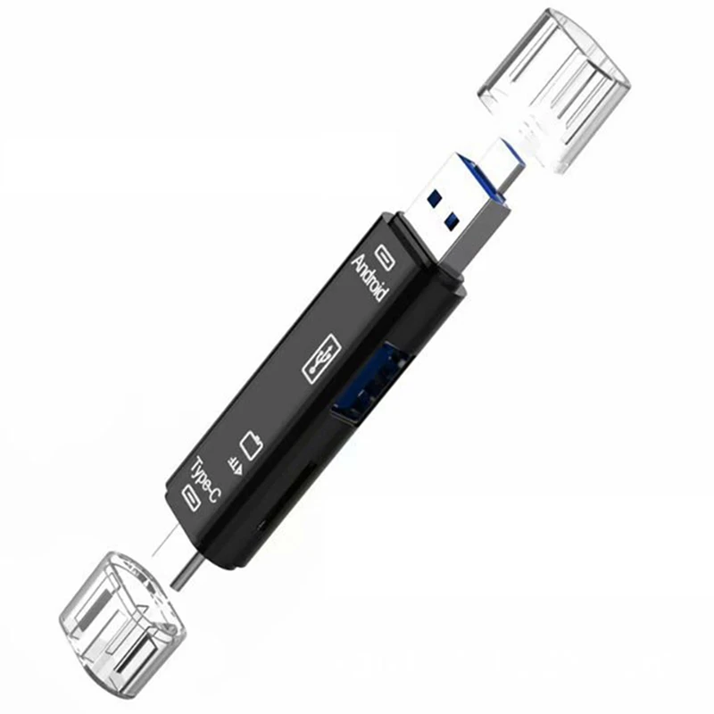 10X 5-In-1 רב תכליתי OTG קורא כרטיסי Micro-SD / SD / USB קורא TF תמיכה אנדרואיד מסוג-C טלפון אוניברסלי התמונה 1