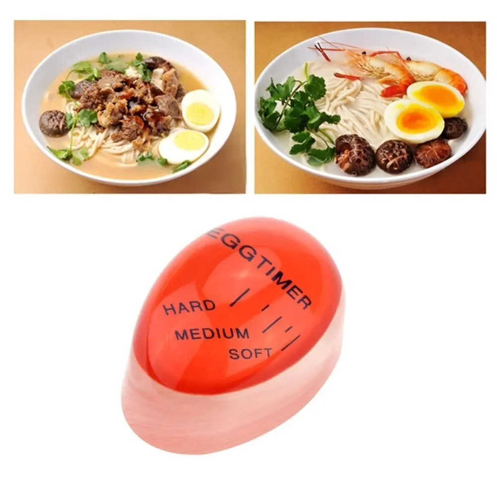 טיימר ביצים טעים רך קשות ידידותי לסביבה שרף אדום טיימר כלים בטמפרטורה הצופה גאדג ' טים צבע ביצי בישול שינוי התמונה 2