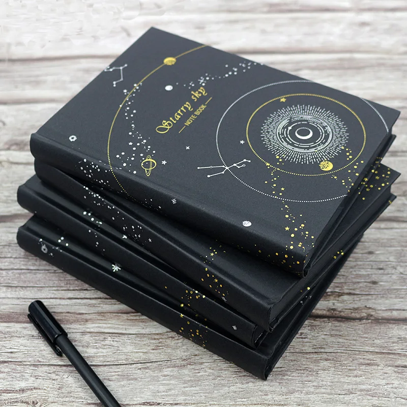 החדש שחור על נייר שחור הדפים הפנימיים-יד ספרים מצוירים ביד יומני מעובה שחור קרטון הדפים הפנימיים מחברות אמנות התמונה 2
