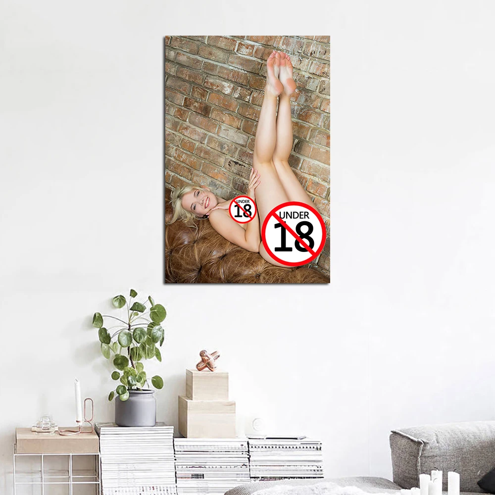 סקסית בלונדינית פוסטרים למבוגרים דגם בד להדפיס ציור קיר אמנות תמונות עבור הסלון עיצוב חדר השינה התמונה 2