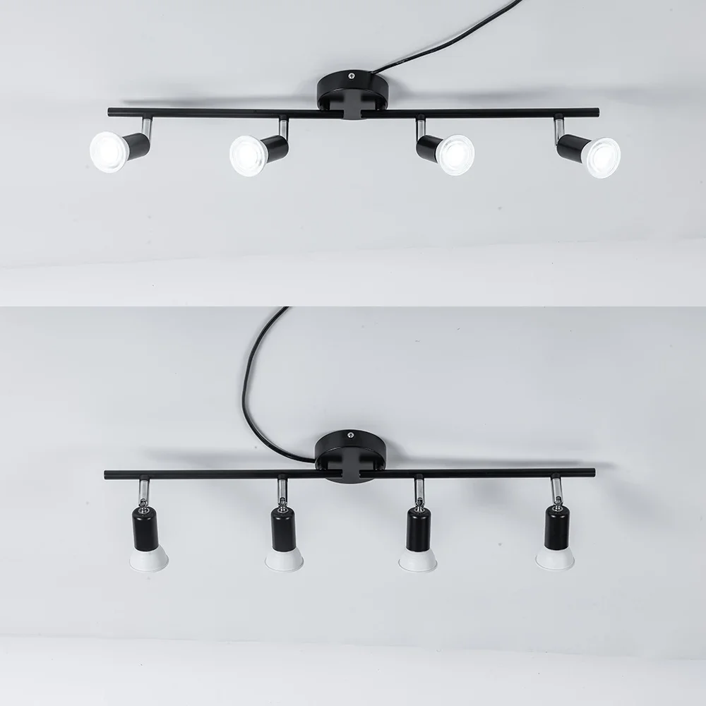 מתכוונן Led תאורת תקרה עבור סלון חדר שינה מטבח קישוט 1/2/3/4 ראשי Rotatable עיצוב תאורת תקרה מנורת התמונה 2