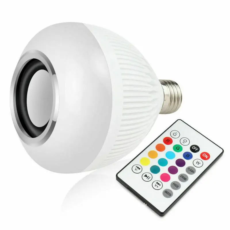 1~10PCS מוסיקה השלט הנורה E27 12W Led נגינה נורות RGB אלחוטי צבעוני אור לבן שליטה מרחוק התמונה 2