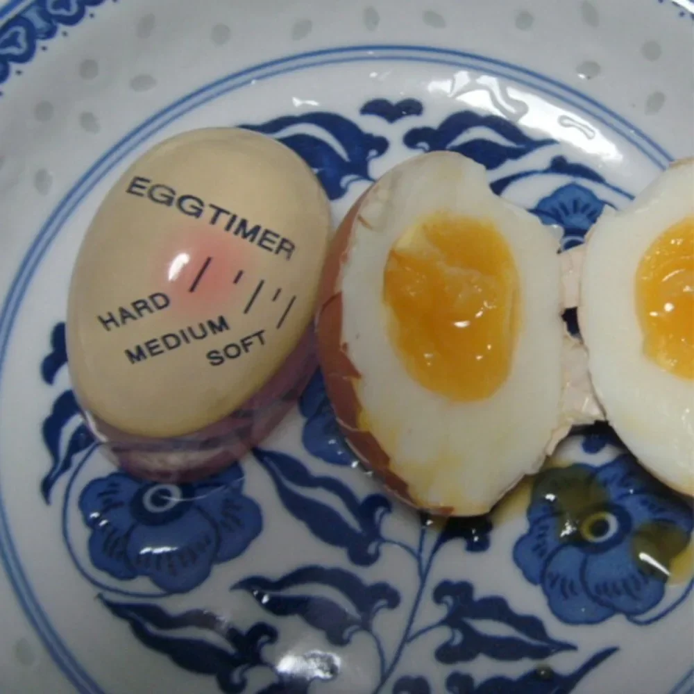 טיימר ביצים טעים רך קשות ידידותי לסביבה שרף אדום טיימר כלים בטמפרטורה הצופה גאדג ' טים צבע ביצי בישול שינוי התמונה 3