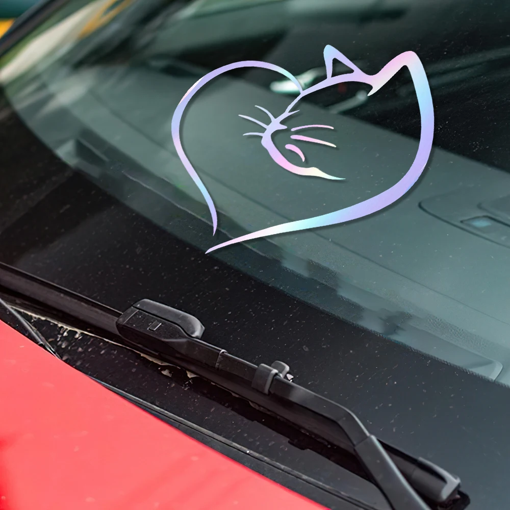 חתולים מדבקות רכב לבבות יצירתיות סגנון רכב מדבקות בעלי חיים קריקטורה PVC עמיד למים אישיות רכב החיצוני Accesories התמונה 3