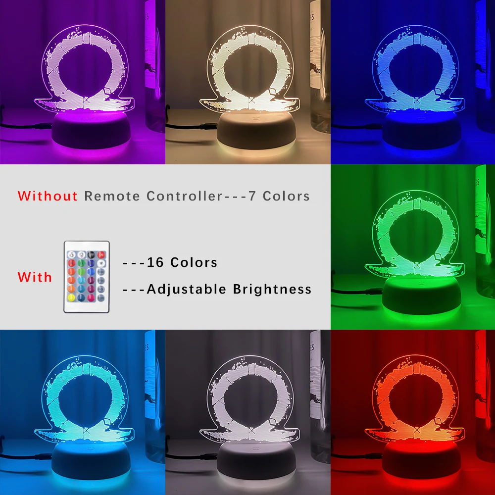 החדש LED לילה אור שינה קישוט תאורה מתנת יום הולדת הסוללה מופעל על שינוי צבע 3d המנורה Dropshipping התמונה 4