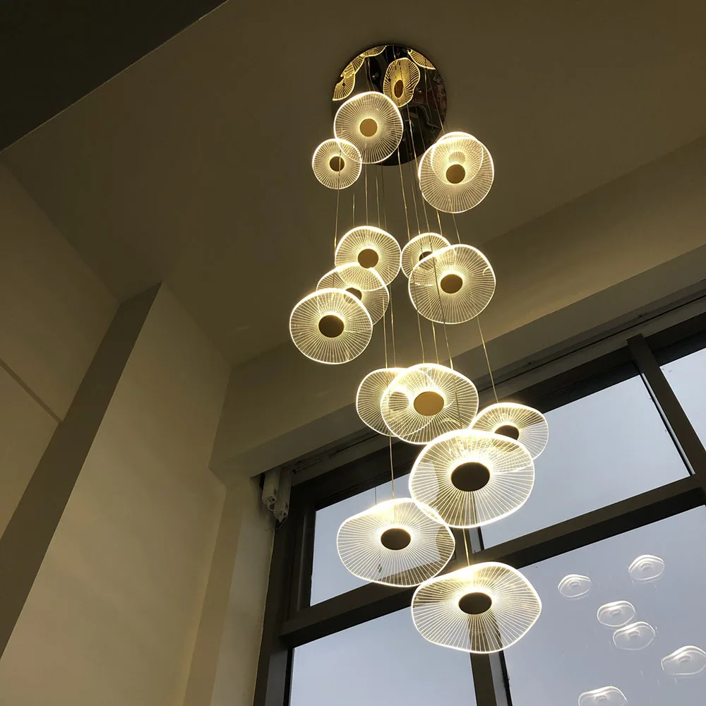 עלה לוטוס עיצוב יצירתי LED נברשת בסלון מדרגות תאורה AC110V 220V קישוט Hanginglamp השינה Plafonnier התמונה 4
