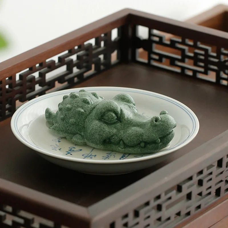 יצירתי פיל תנין היפו תה מחמד תה לשחק ירוק חול אקווריום לרוחב הסלון שולחן קישוט התמונה 4