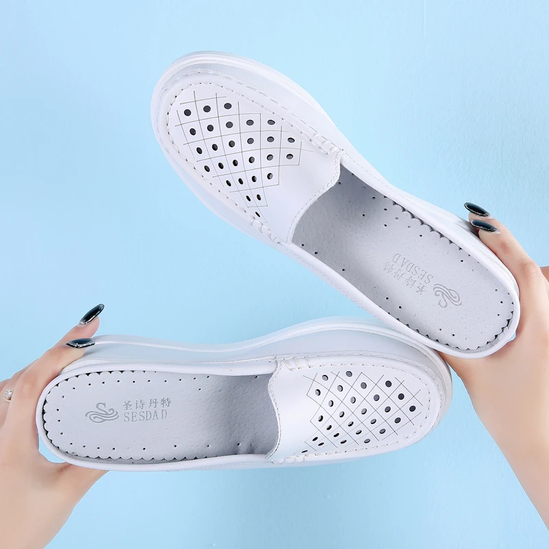 GKTINOO 2023 שקופיות פלטפורמה וודג נעלי מוקסינים גובה הגדלת נשים נעלי המוקסין פרדות טריזים סנדלי נעליים לנשים התמונה 4