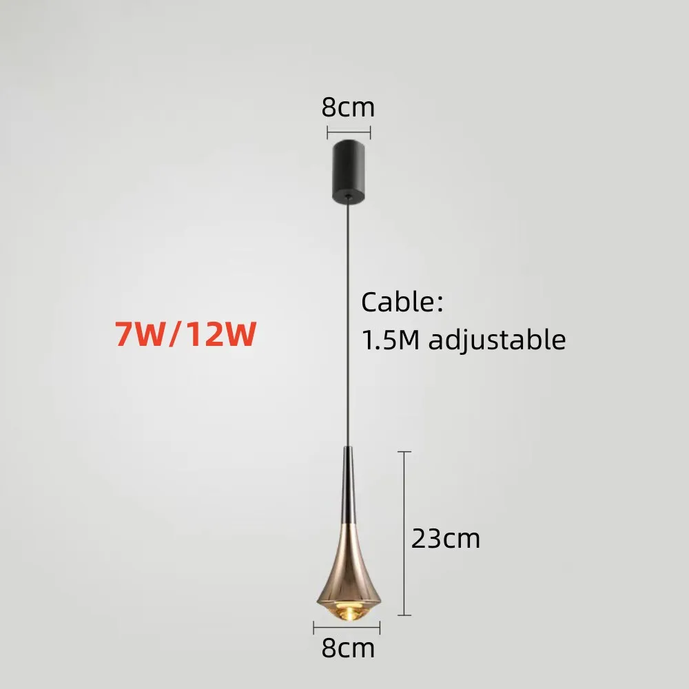 2023 המודרני החדש אלומיניום אנטי לסנוור LED תליון מנורה 7W12W Dimmable מנורת שולחן ליד המיטה מנורה 110V220V תאורה פנימית התמונה 4