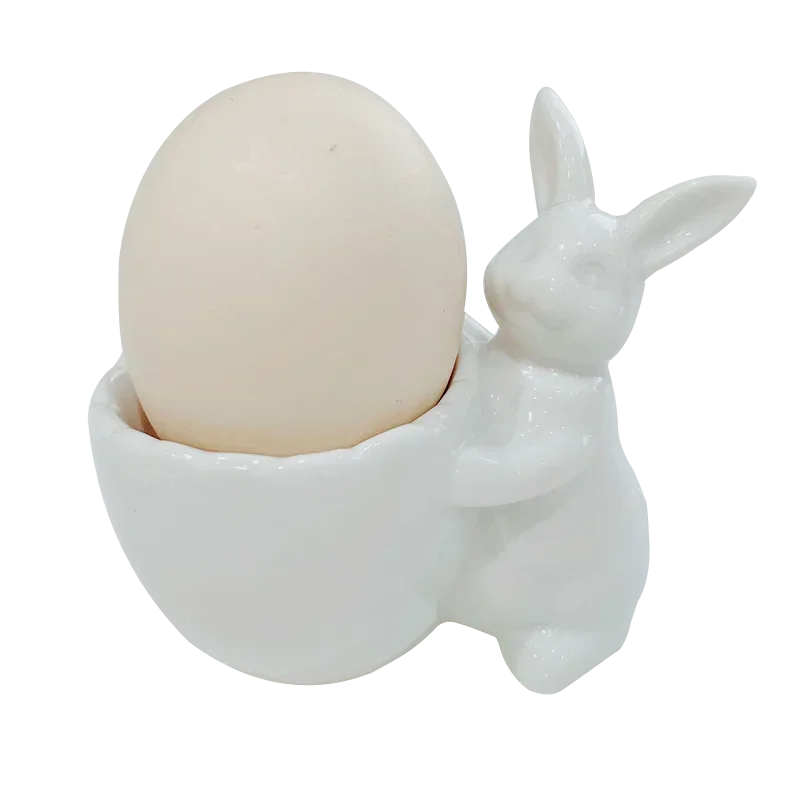 2PCS ארנב הפסחא הילד ארוחת בוקר ביצה כוס של בעלי חיים חמודים בצורת ביצה מגש קרמיקה גאדג ' טים למטבח הפתעה ביצים כמו של ילד מתנת חג הפסחא התמונה 5
