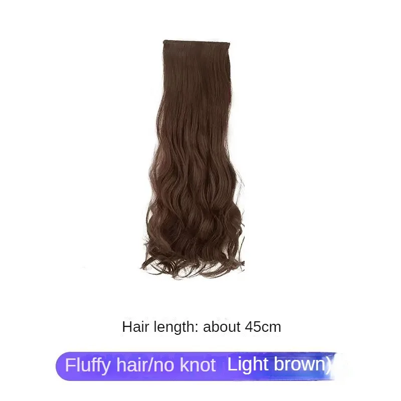 סינטטי מדגיש תוספות שיער פאות נשים עם שלושה חלקים קאבייו ארוך שיער מתולתל גלים טבעיים הקליפ הארכת שיער. התמונה 5