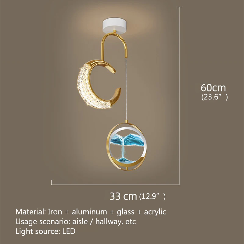 SOFEINA עכשווי זהב תליון אורות LED יצירתי שעון חול תליית מנורה הביתה במעבר עיצוב גופי התמונה 5