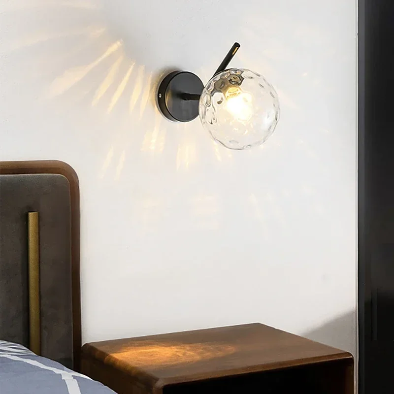 מודרני מינימליסטי זכוכית הכדור מנורת קיר הסלון המעבר לחדר המיטה מנורות קיר-תאורה לבר המלון תאורה למסדרון התמונה 5